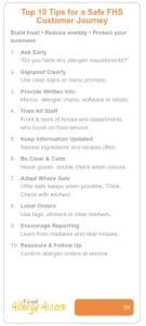 tOP TEN TIPS FROM THE FOOD ALLERGEN AWARE INDUCTION TRAINNG BOOK