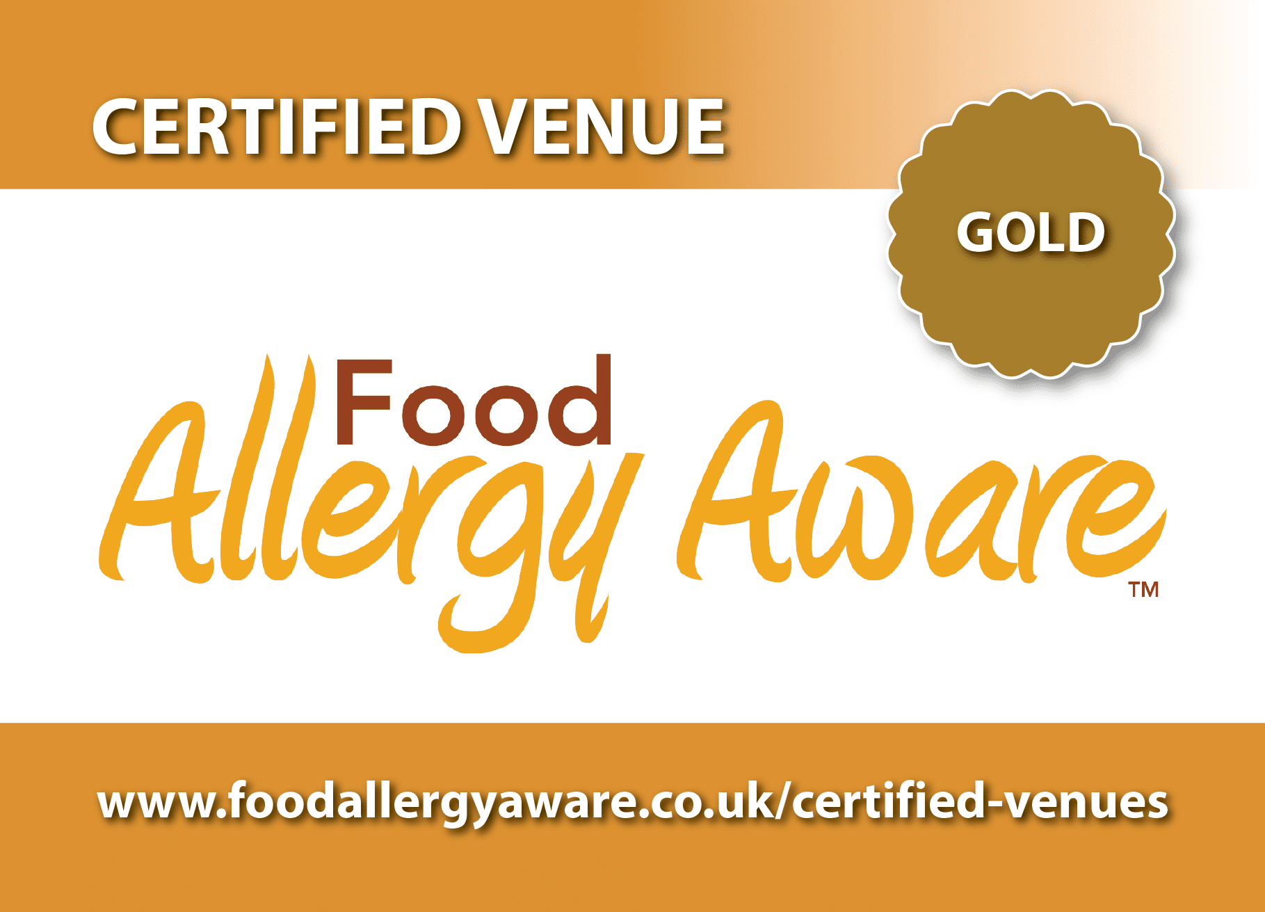 Food allergy aware gold certification
